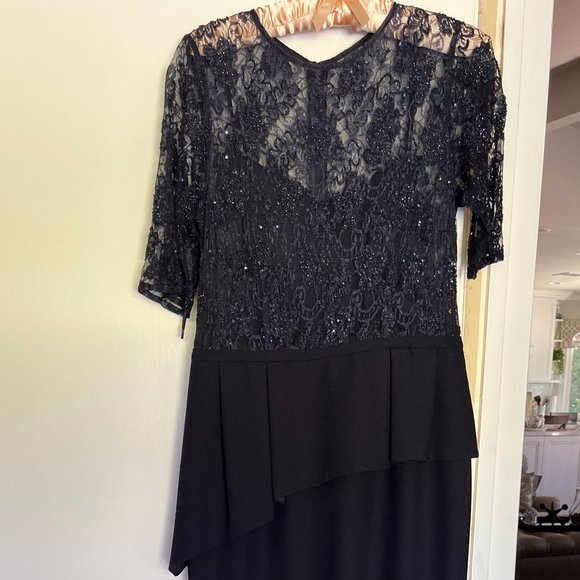 Teri Jon by R Freeman Navy Blue Cocktail formal gown size 8 - Picture 1 of 4